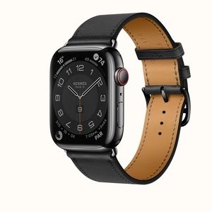 Hermes Noir Leather Apple Watch Band